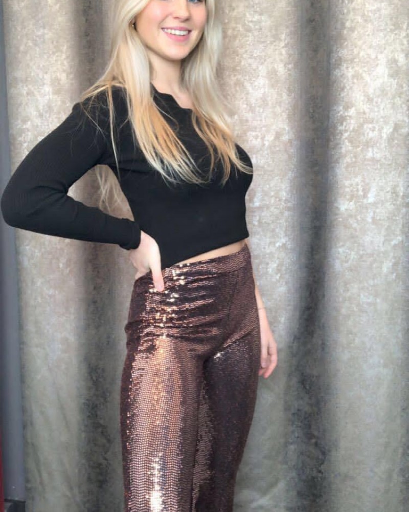 Sequin flared pants