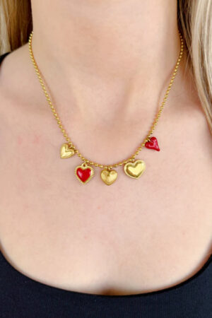 Necklace red hart