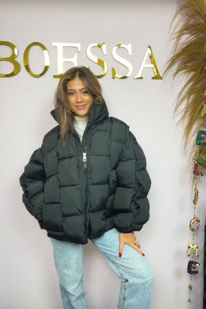 Oversized gewatteerde bomber jas