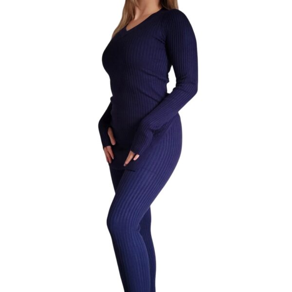 Comfy rib huispak in diverse kleuren, 2-delige set met stretch, one-size tot maat 42