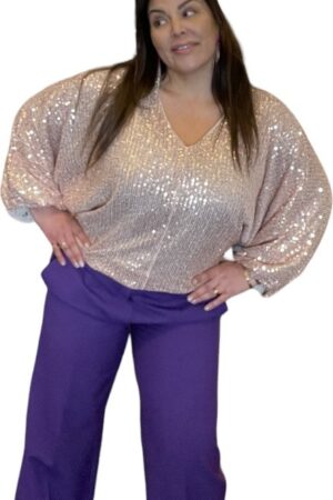 Sequin blouse champagne