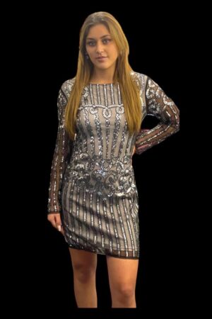 Glamour star is Born -versierde dress zilver strass