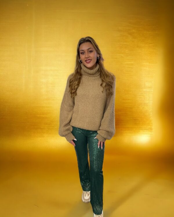 Sequin flared pants groen