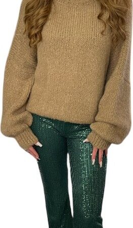 Sequin flared pants groen