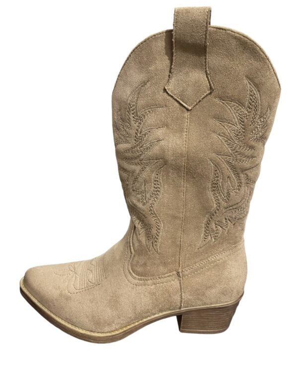 Cowboy laarzen Beige suede met stiksels