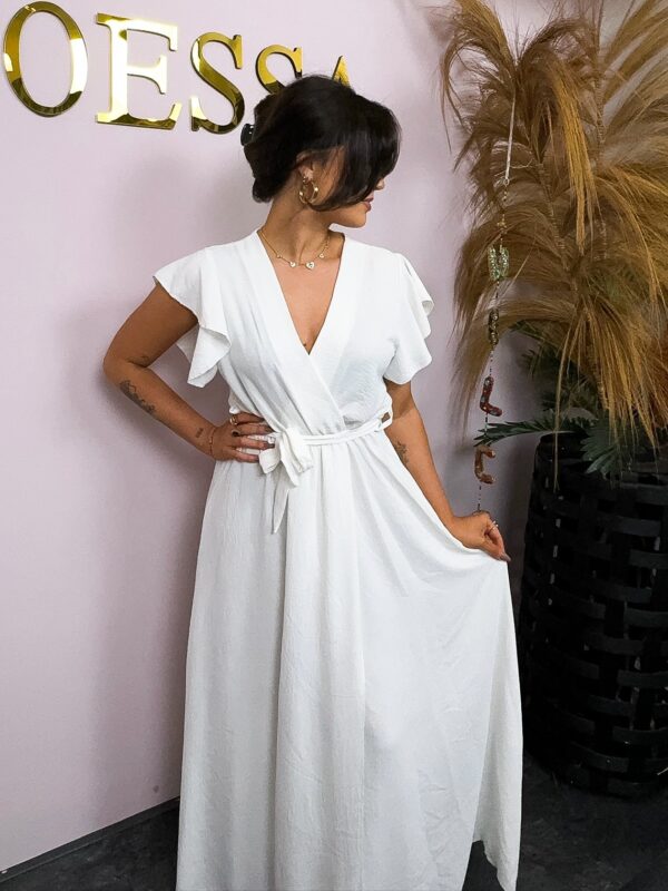 Shoulder ruffle maxi dress